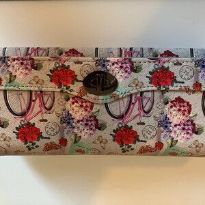 Mundi Wallet with “Safe Keeper” Security RFID Wallet Flowers and Bicycles.